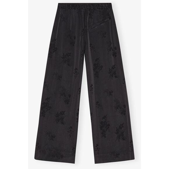 GANNI Black Satin Jacquard Pants XS / 2 - Picture 8 of 16